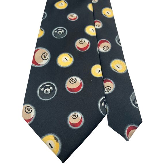 New Parquet 100% Polyester Billards Pool Balls Tie 57.5"L x4"W - Picture 2 of 8